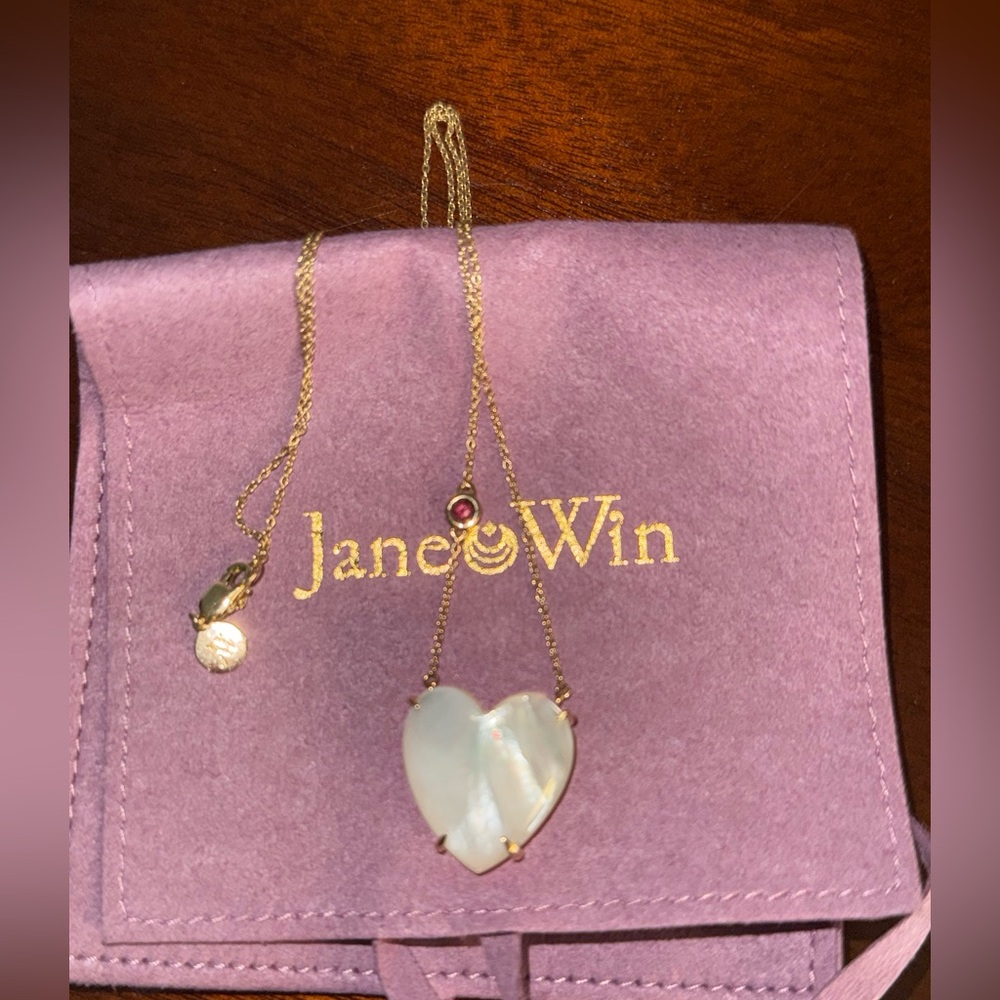 Jane Win Love Carved Shell Heart Necklace